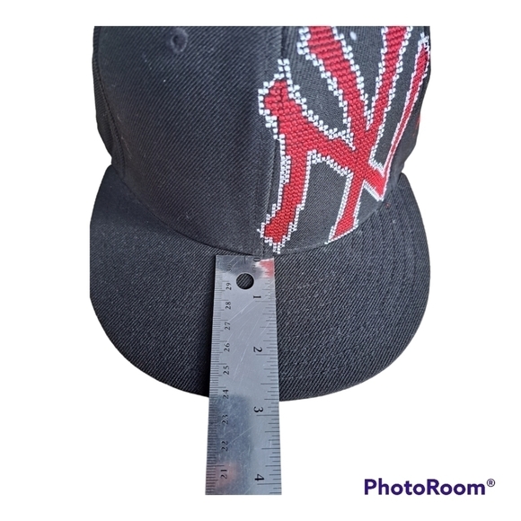 New York Yankees baseball wool 59 fifty New era fitted cap red & black 7 1/4 - Picture 12 of 16
